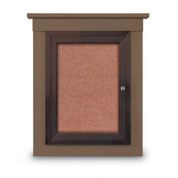 72"x36" 3-Door Enclosed Letterboard, Blue Vinyl/Cherry